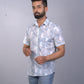 half sleeve Indian Hand Block Print Shirt Game of Line Blue Design Shirt 100% Cotton Fabric