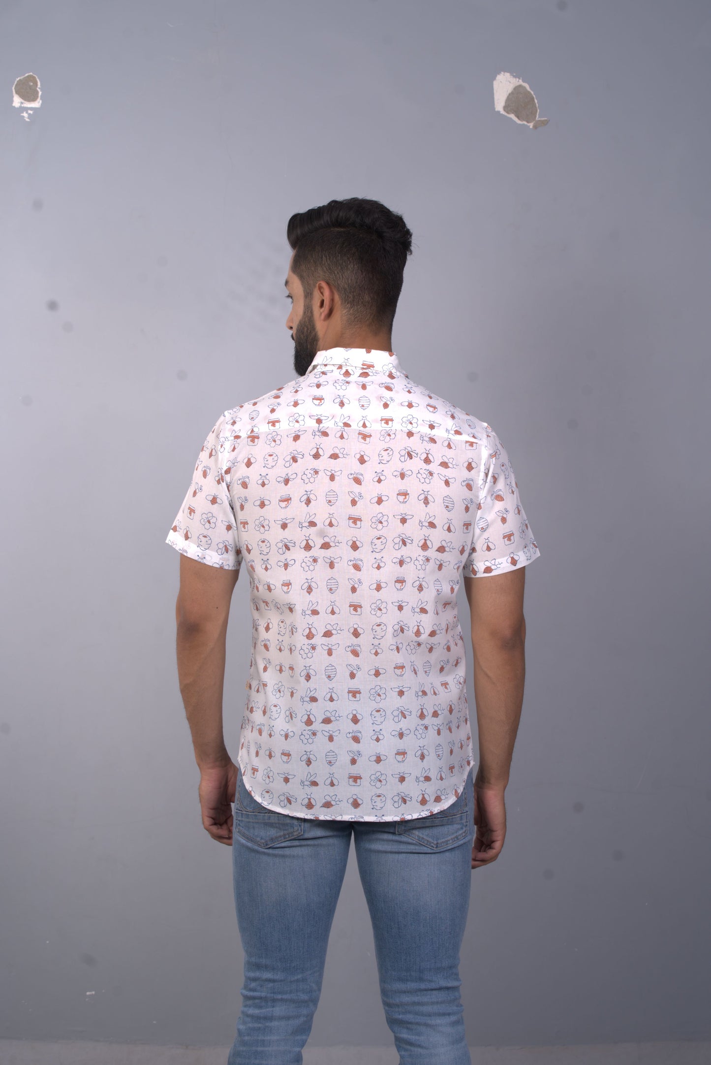 half sleeve Indian Hand Block Print Shirt handmade Design Shirt 100% Cotton Fabric