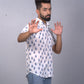half sleeve Indian Hand Block Print Shirt Jaipur Jarokha Blue Design Shirt 100% Cotton Fabric