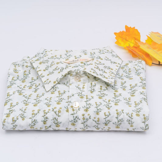 Full Sleeve Indian Hand Block Print Shirt Jungle Buti Design Shirt 100% Cotton Fabric