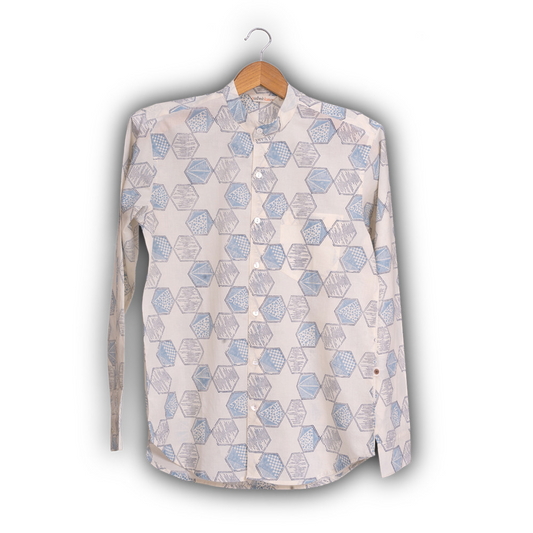 Full Sleeve Indian Hand Block Print Shirt Star Design Shirt 100% Cotton Fabric