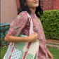 Awdhesh Kumar Mustard Floral Cotton Hand Block Printed Tote Bag for Women
