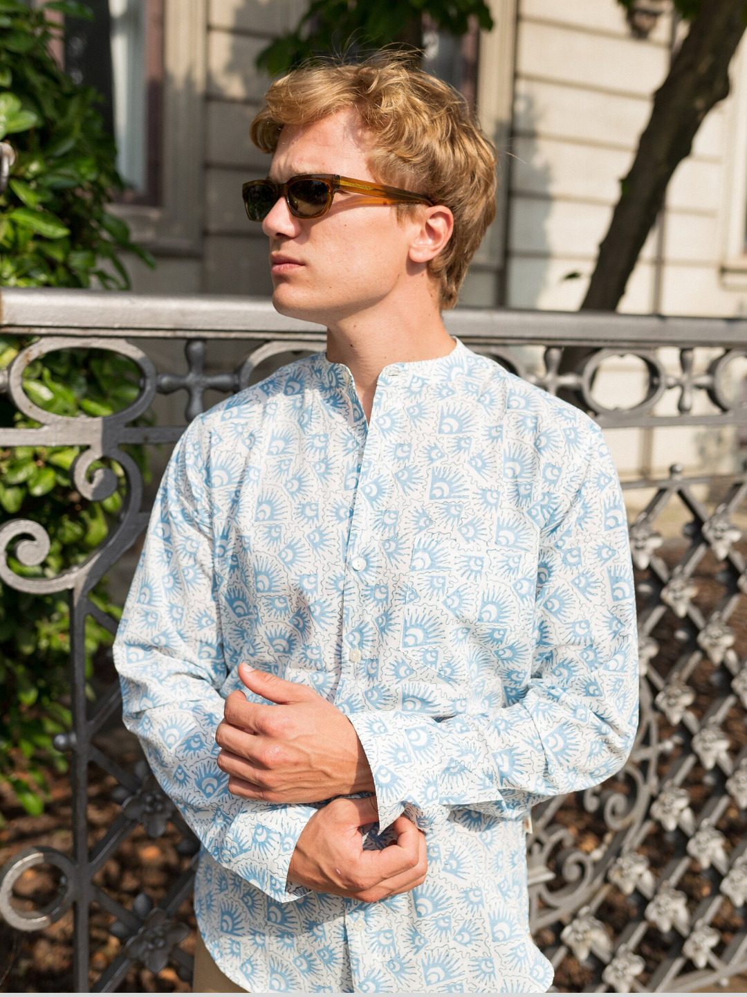 Handmade cotton printed half sleeve shirt Indian handmade shirt