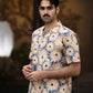 half sleeve Indian Hand Block Print Shirt Vintage Floral Vibe Design Shirt 100% Cotton Fabric