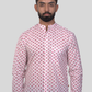 Full Sleeve Indian Hand Block Print Shirt Pink Buti Small Design Shirt 100% Cotton Fabric