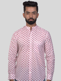 Full Sleeve Indian Hand Block Print Shirt Pink Buti Small Design Shirt 100% Cotton Fabric