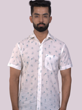 half sleeve Indian Hand Block Print Shirt Jelly Fish Design Shirt 100% Cotton Fabric