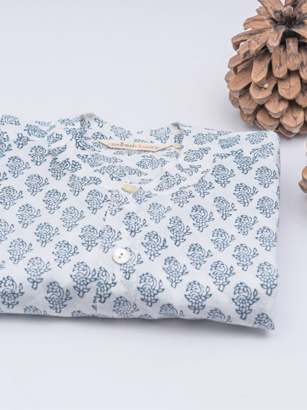 full sleeve Indian Indigo Handblock Charm Print Shirt New Design Shirt 100% Cotton Fabric