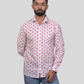 Full Sleeve Indian Hand Block Print Shirt Pink Buti Big Design Shirt 100% Cotton Fabric