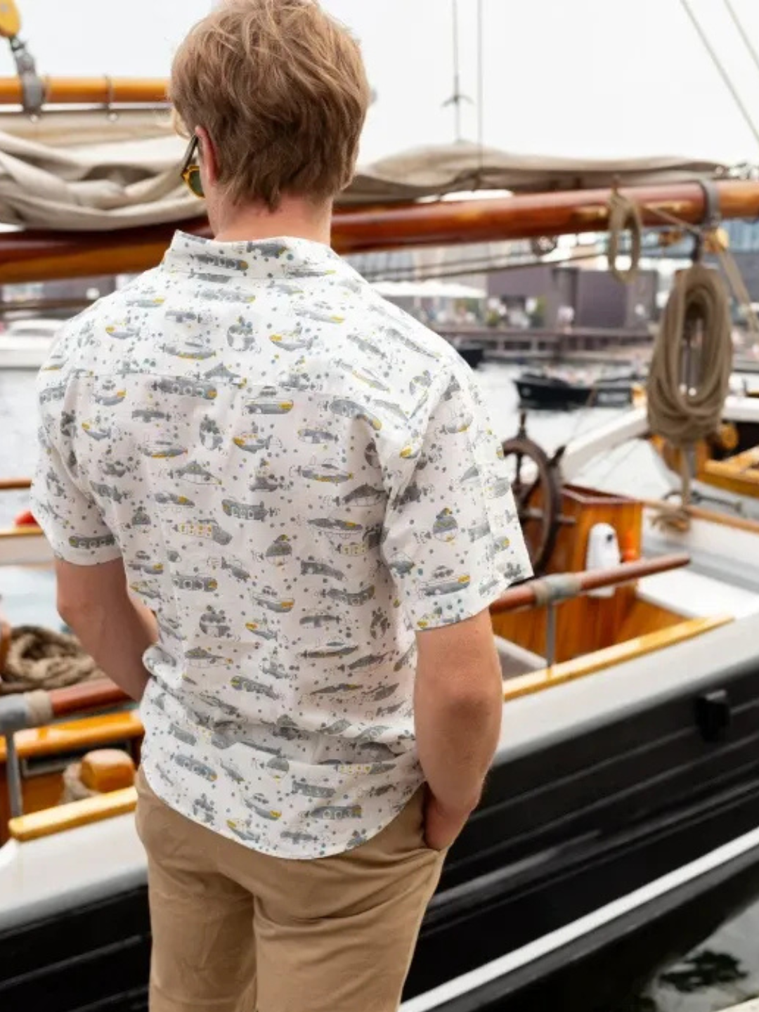 half sleeve Indian Hand Block Print Shirt Voyager Transport Print Printed Design Design Shirt 100% Cotton Fabric