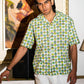half sleeve Indian Hand Block Print  Green Cartoon Face Print Shirt – Trendy & Eye-Catching Style  100% Cotton Fabric