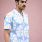 half sleeve Indian Hand Block Print Shirt Jaipur Sea Flower Print Shirt 100% Cotton Fabric