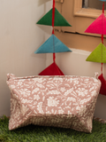 Awdhesh Kumar Blush Vine Organizer Cotton Hand Block Printed Toiletry Bags for Women