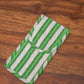 Botanical Green Stripe Quilted Pouch Sunglass Cover