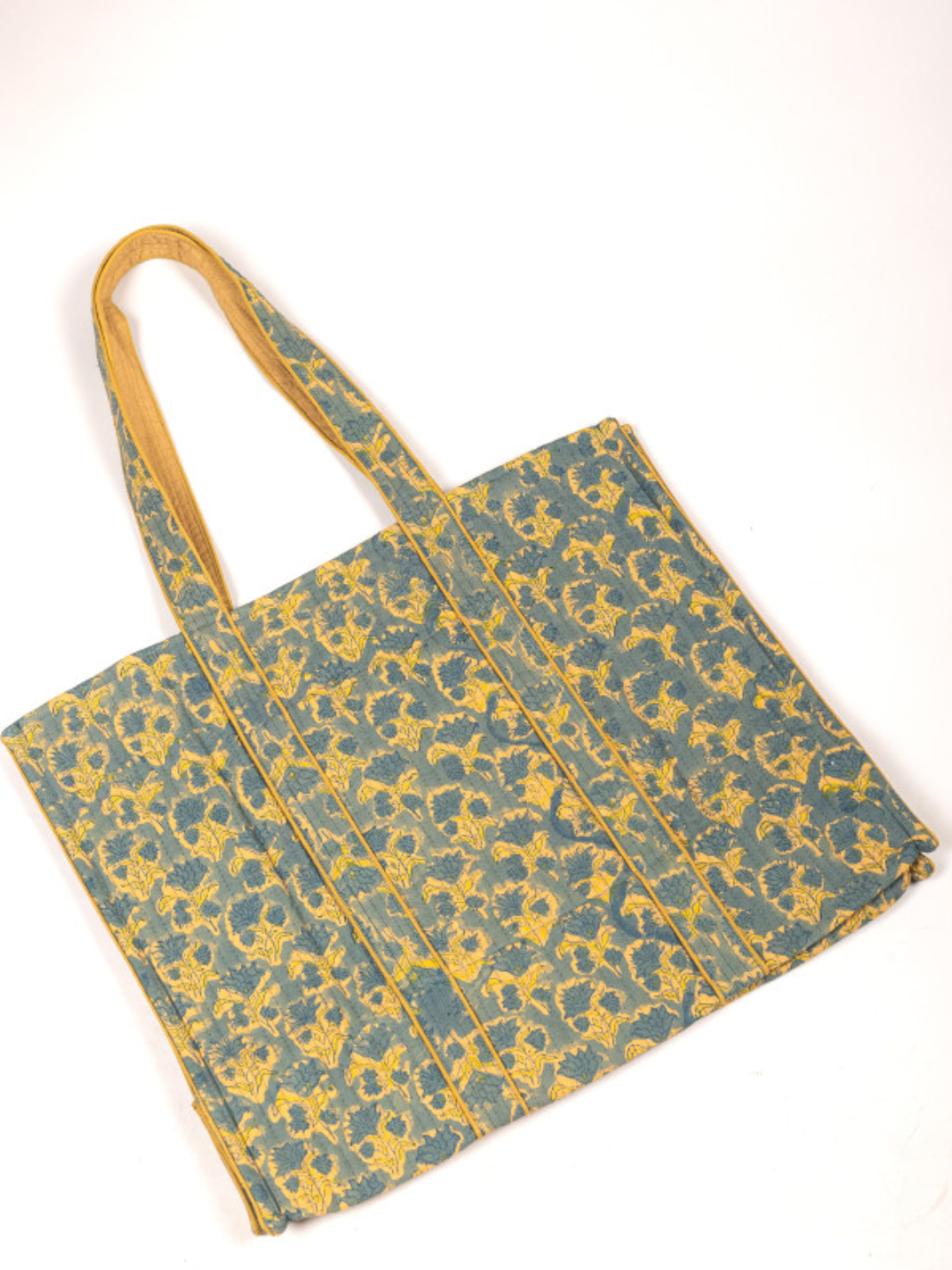 Cotton Hand Bag, Verdant Bloom Quilted Tote Bags, Women hand bags, Tote bags for Girls, Fashion Tote bags, Printed Tote Bags