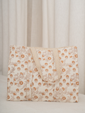 Awdhesh Kumar Rustic Flower Vine Cotton Hand Block Printed Tote Bag for Women