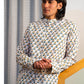 Full Sleeve Indian Hand Block Print Shirt Sunflower Buti Print Mandarin Collar Shirt 100% Cotton Fabric