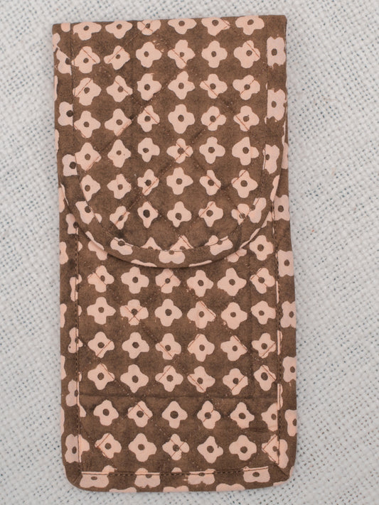 Mocha Floral Garden Pouch Sunglass Cover