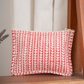 Coral Red Leafy Linear Print Frame Pouch Cotton Hand Block Printed