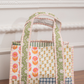 Botanical Patchwork Print Mosaic Tile Bag Cotton Hand Block Printed Tote Bag