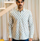 Full Sleeve Indian Hand Block Print Shirt Indigo Floral Buti Print Classic Shirt 100% Cotton Fabric