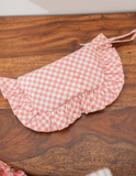 Pastel Pink Check Print Demi Donut Pouch