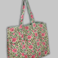 Cotton Hand Bag, Blossom Meadow Quilted Tote Bags, Women hand bags, Tote bags for Girls, Fashion Tote bags, Printed Tote Bags