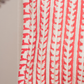 Coral Red Leafy Linear Print Frame Pouch Cotton Hand Block Printed