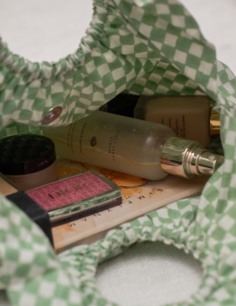 Soft Green Checkerboard Print HALO BAG