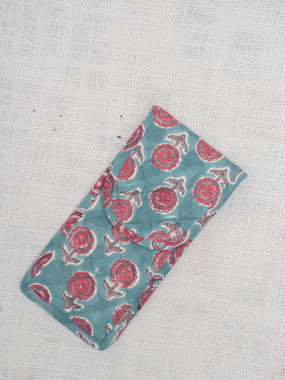 Vintage Floral Quilt Pouch Sunglass Cover