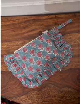 Traditional Floral Buti Print Demi Donut Pouch