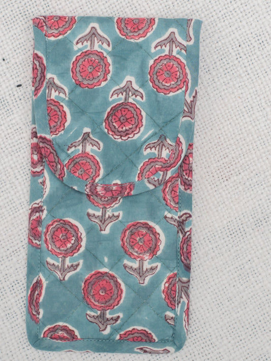 Vintage Floral Quilt Pouch Sunglass Cover