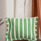 Fresh Green Vertical Striped Print Frame Pouch Cotton Hand Block Printed