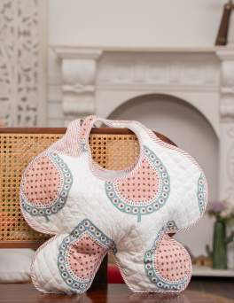 Decorative Quilted Floral Motif Floret Bag
