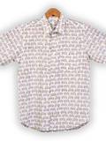 Short Sleeve Indian Classic Ride Motif Cotton Shirt 100% Cotton Fabric