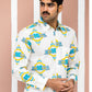 Full Sleeve Indian Hand Block Print Shirt  Trendy White “OK Please” Graphic Printed Shirt 100% Cotton Fabric