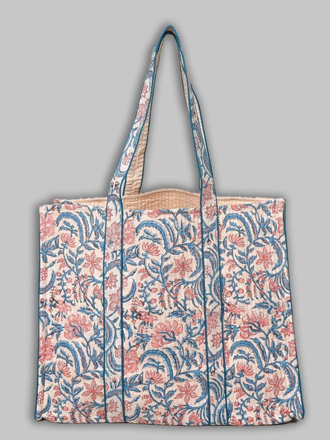 Cotton Hand Bag, Pastel Garden Elegance Tote Bags, Women hand bags, Tote bags for Girls, Fashion Tote bags, Printed Tote Bags