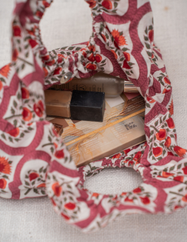 Rustic Red Mughal Floral Print HALO BAG