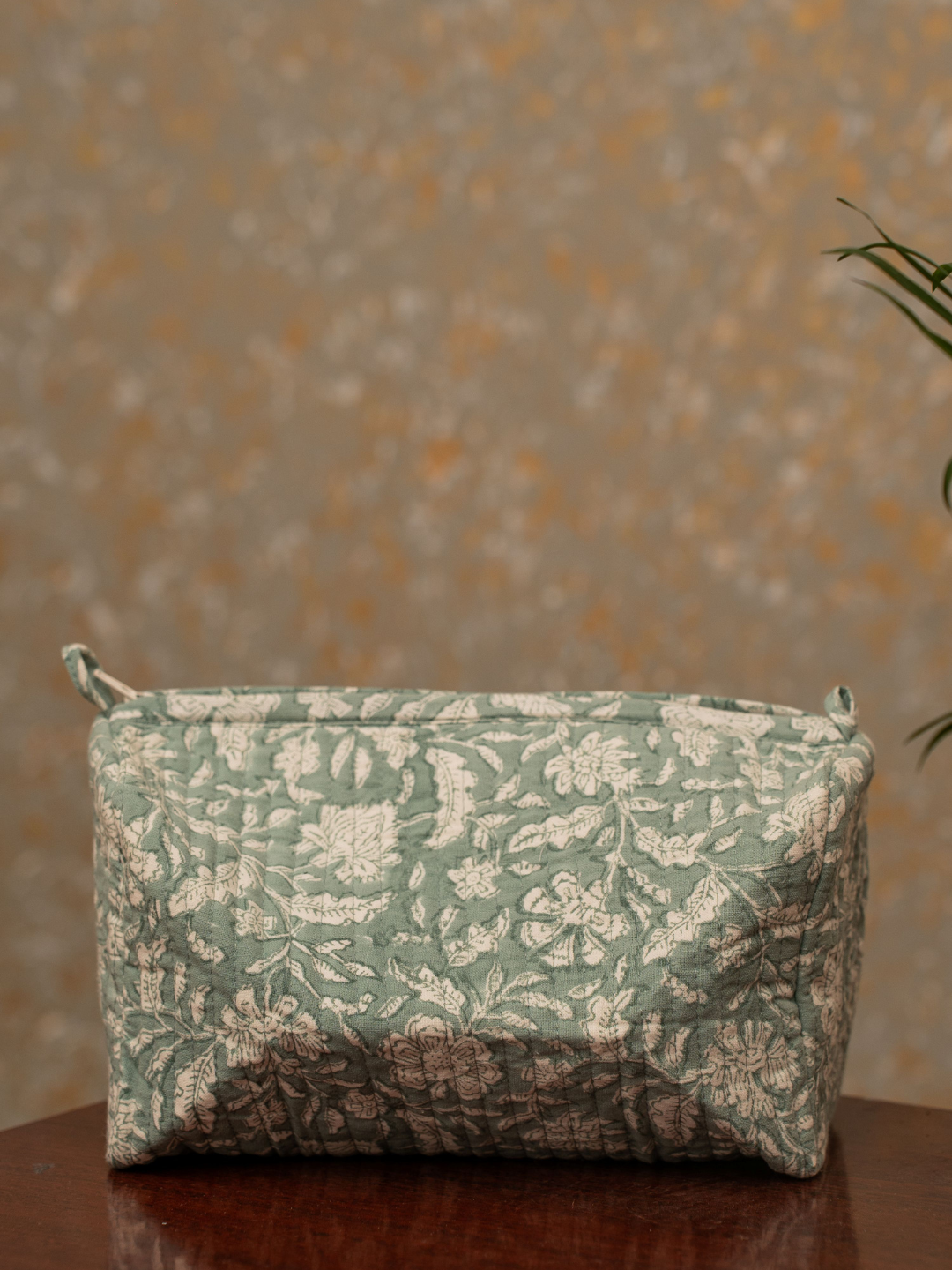 Awdhesh Kumar Soft Botanical Breeze Cotton Hand Block Printed Toiletry Bags for Women