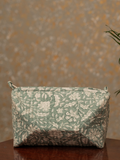 Awdhesh Kumar Soft Botanical Breeze Cotton Hand Block Printed Toiletry Bags for Women