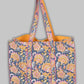 Awdhesh Kumar Saffron Meadow Ethnic Cotton Hand Block Printed Tote Bag for Women