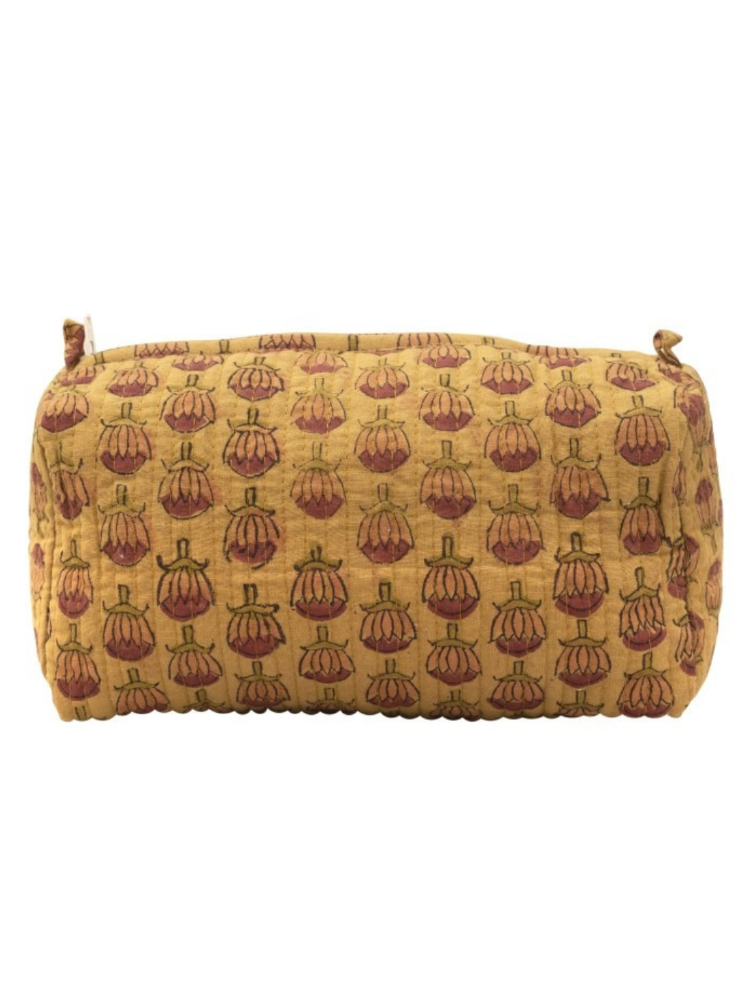Awdhesh Kumar Amber Blossom Buti Cotton Hand Block Printed Toiletry Bags for Women