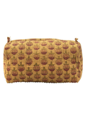 Awdhesh Kumar Amber Blossom Buti Cotton Hand Block Printed Toiletry Bags for Women