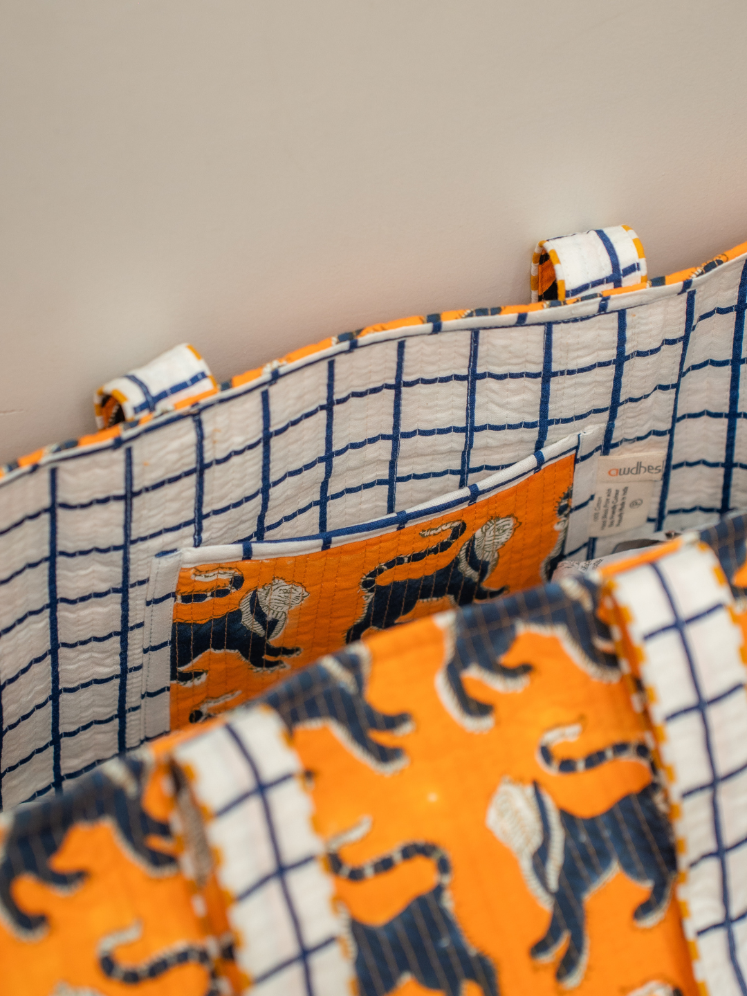 Awdhesh Kumar Wild Stride Cotton Hand Block Printed Tote Bag for Women