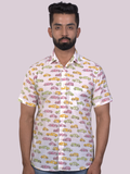 half sleeve Indian Hand Block Print Shirt Vintage Car Design Shirt 100% Cotton Fabric