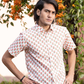 half sleeve Indian Hand Block Print Shirt Jaipur Soft Petal Pattern Shirt 100% Cotton Fabric