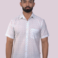 half sleeve Indian Hand Block Print Shirt Buti Grid Design Shirt 100% Cotton Fabric