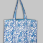 Cotton Hand Bag, Elegant blue floral heritage print Tote Bags, Women hand bags, Tote bags for Girls, Fashion Tote bags, Printed Tote Bags