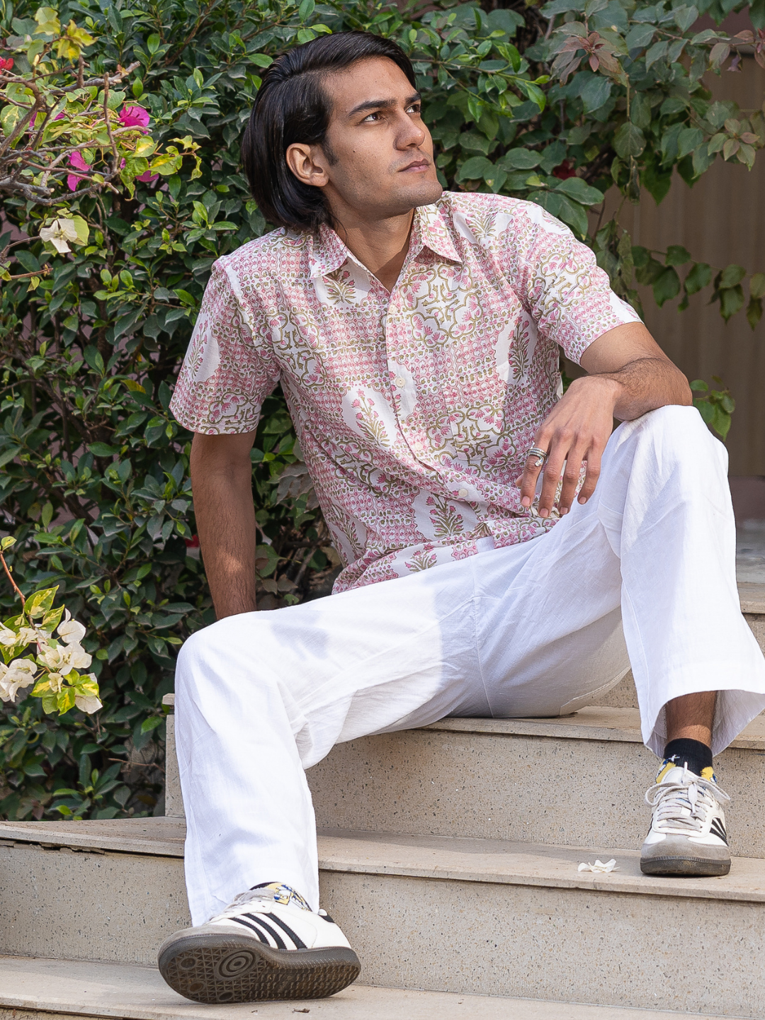 half sleeve Indian Hand Block Print Shirt Jaipur Heritage Floral Print Shirt 100% Cotton Fabric