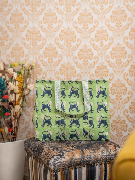 Awdhesh Kumar Traditional inspired Cotton Hand Block Printed Tote Bag for Women